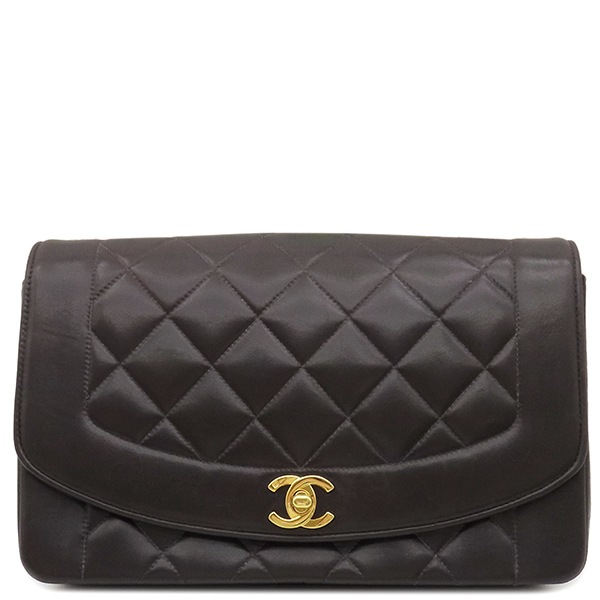 シャネル CHANEL ショルダーバッグ ダイアナ 25 ラムスキン ブラック ゴールド金具 黒 チェーンショルダー 肩掛け ヴィンテージ 3******【中古】 263,268円