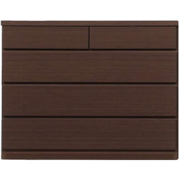 頑丈薄型チェスト/収納棚4段 幅90cm ブラウン木目調 奥行30cm 日本製 ウスピッタ完成品