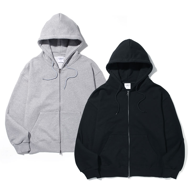 BASIC HOODIE ZIP UP 無地ジップアップ 2色 4サイズ