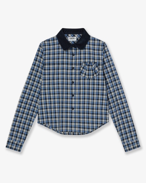 【AEAE】 ROUND POCKET CHECK SHIRTS [BLUE] 正規品
