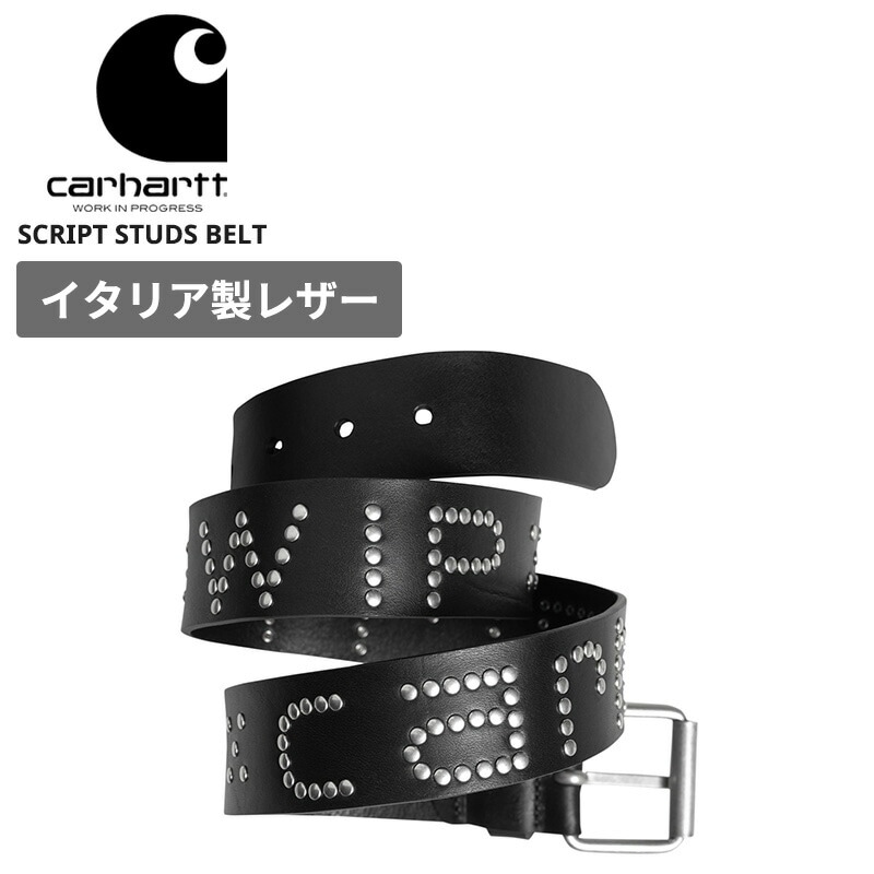 カーハート ダブリューアイピー メンズ レザー ベルト Carhartt WIP スクリプト スタッズ ベルト ベルト 小物 i034422