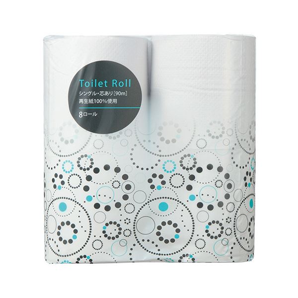 TANOSEE リサイクルトイレットペーパー シングル 芯あり 90m 1セット（288ロール：8ロール36パック）