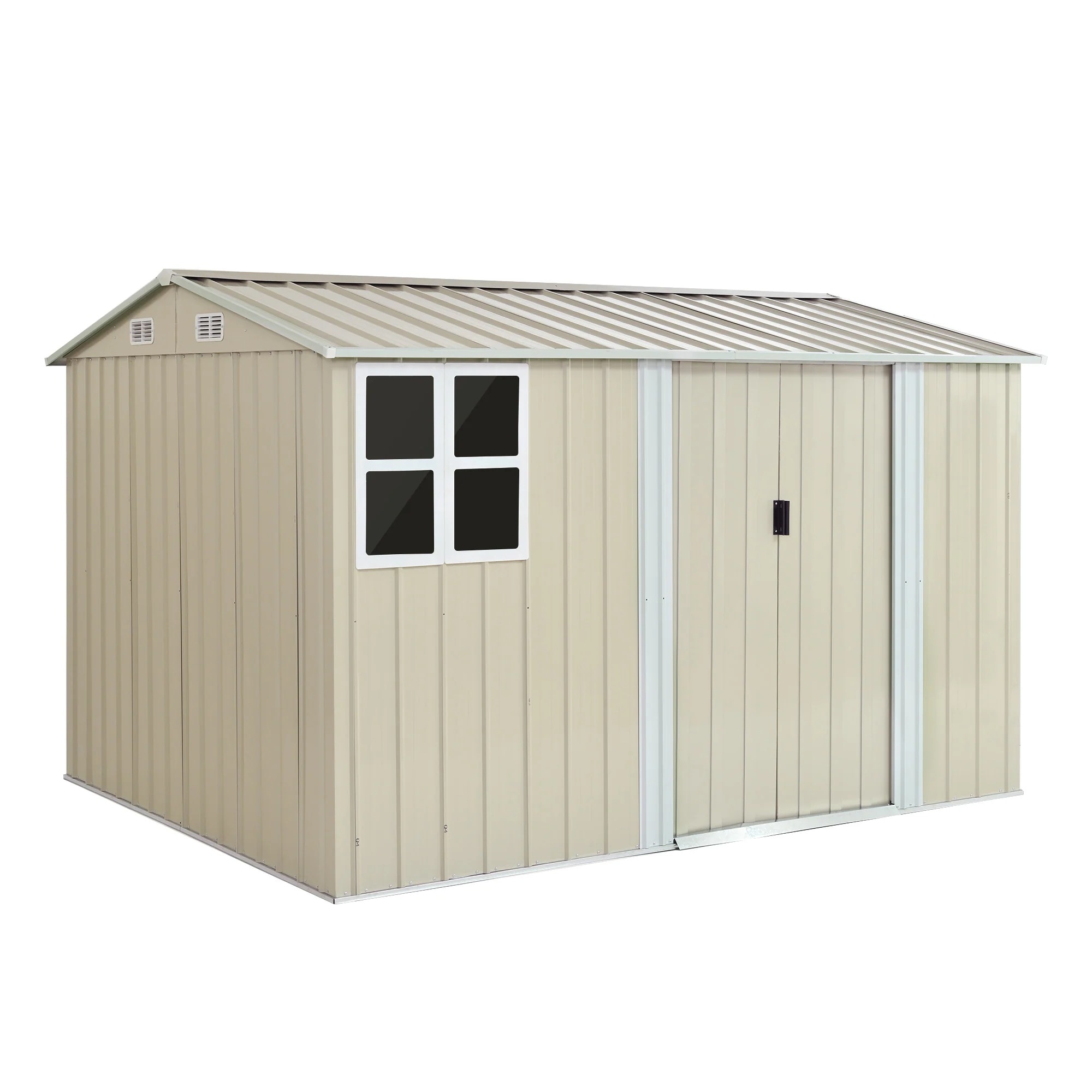 1689物置 屋外 スチール 倉庫 床材補強フレーム付き 戸外収納庫 幅290*奥行き232*高195 物置き おしゃれ 大型 収納庫 屋外物置 防さび ベランダ 防水 ドア スチール物置 屋外収納