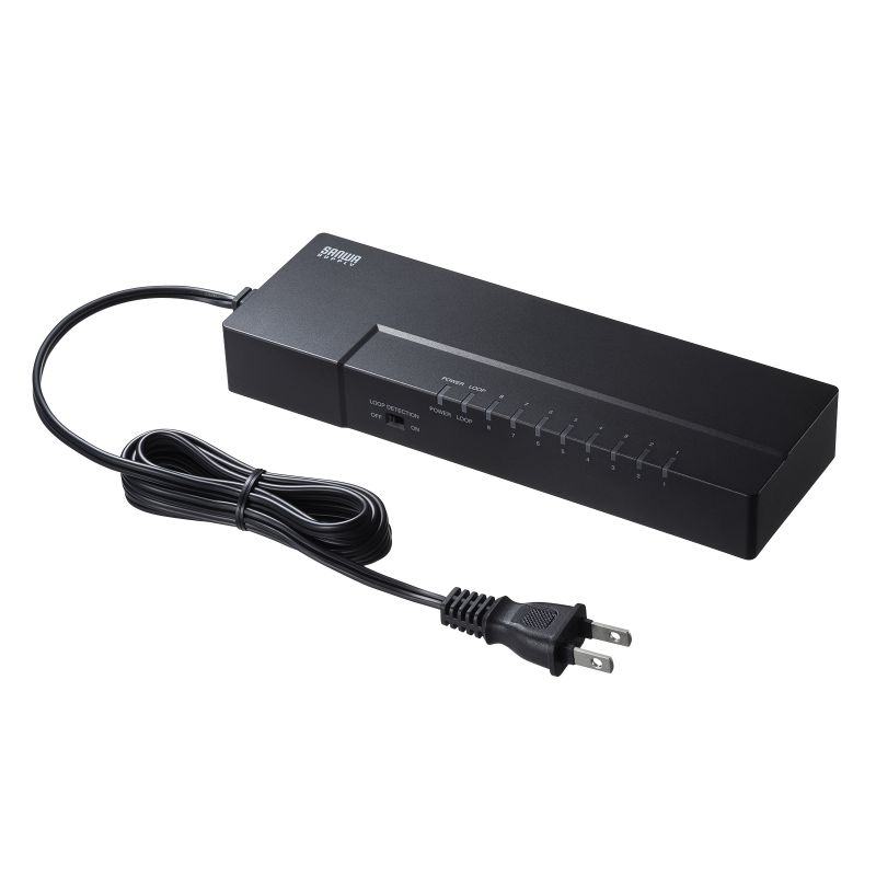 ギガビット対応 タップ型スイッチングハブ 8ポート マグネット付き LAN-GIGAT803BK