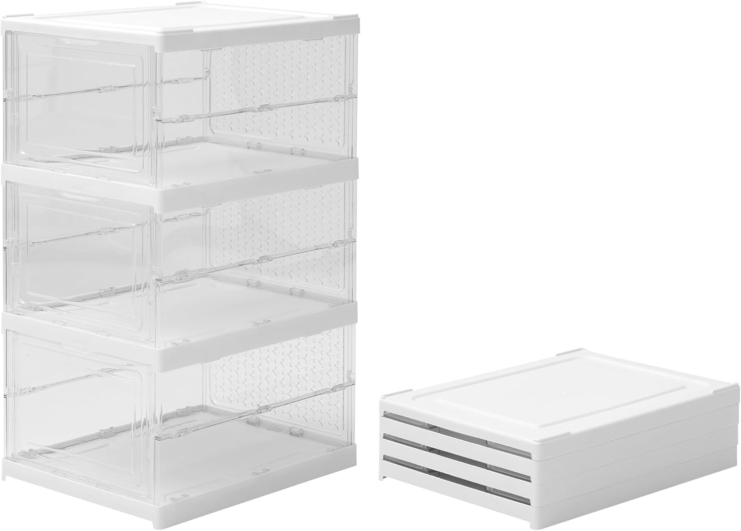 ［ AP LAB 公式 ］ 多層シューズボックス [ 折りたたみ機能＆高い耐久性 ] 観賞用のスニーカーケースとして 省スペースな靴箱 シューズ 収納 (クリア, 12段（6段×2セット）)