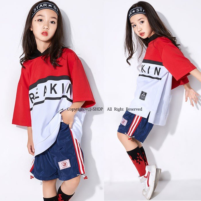 ダンス衣装 キッズTシャツ キッズダンス 衣装 セットアップ ヒップホップ ジュニア HIPHOP