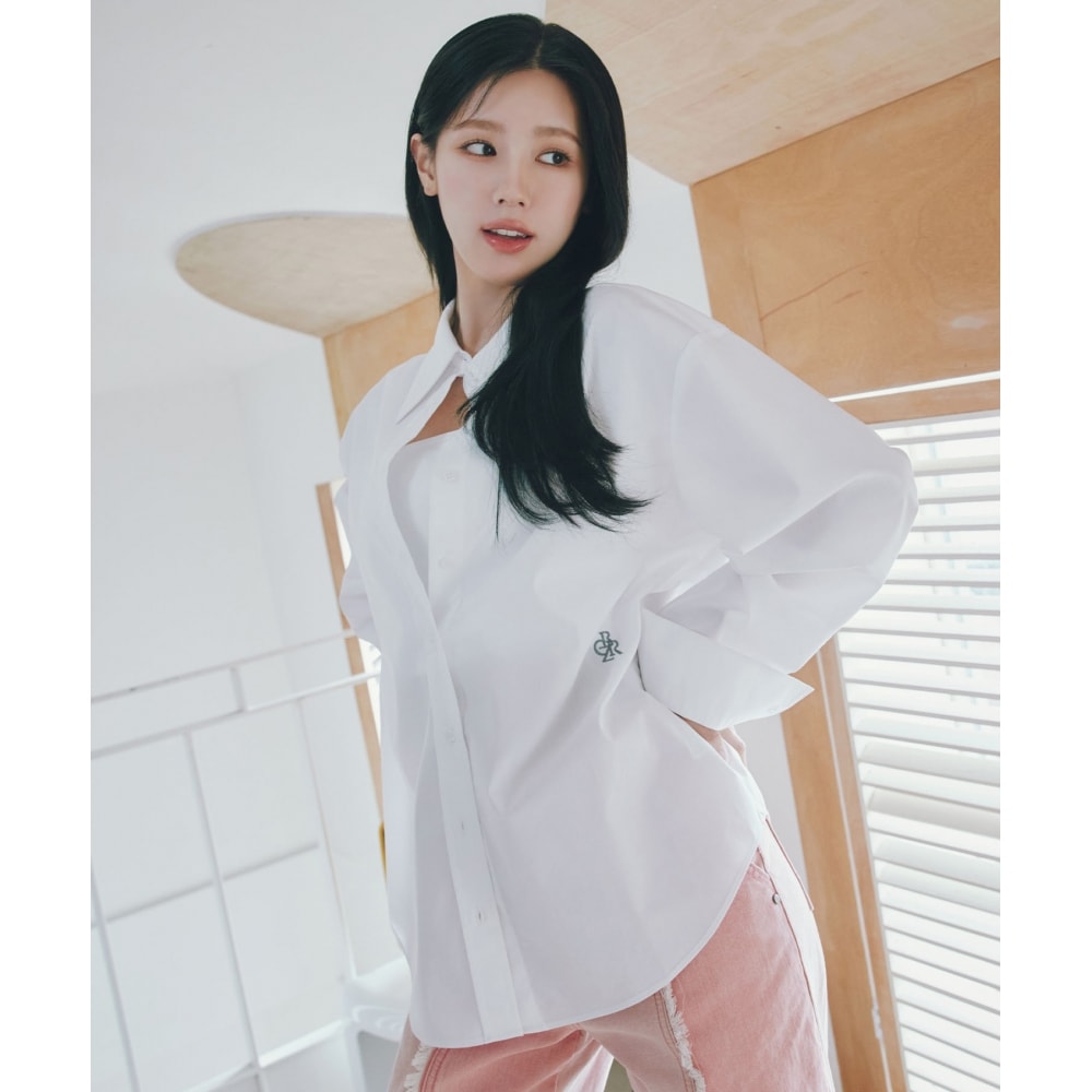 CITY BREEZEリンクルフリーベーシックシャツ_WHITE