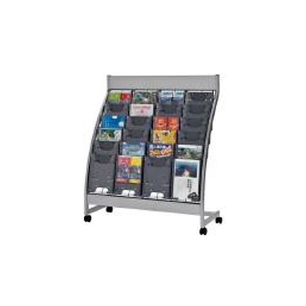エヌケイ パンフレットスタンド PSL-C406-GR（ケース色グレー）4列6段[組立品]