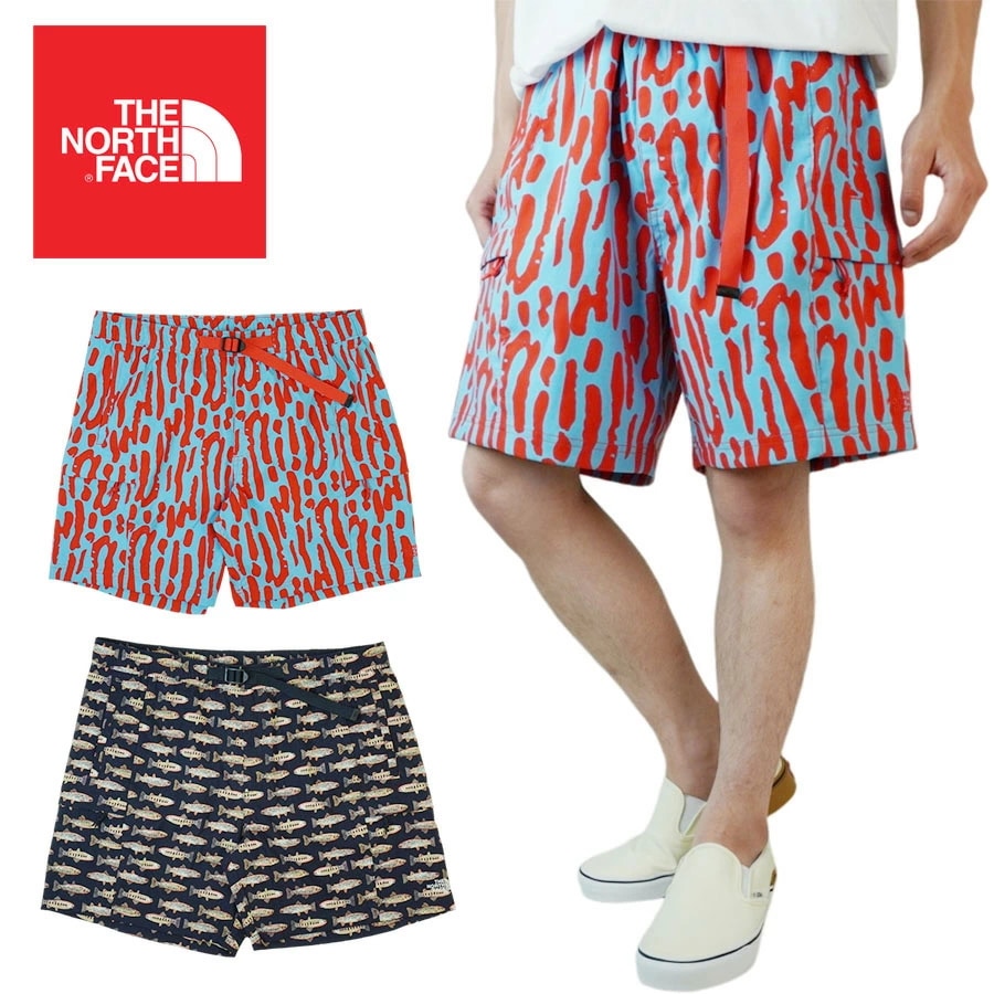 ノースフェイスTHE NORTH FACE メンズ ショーツ USA企画 日本未入荷M PRINTED CLASS V BELTED SHORTSメンズ プリン