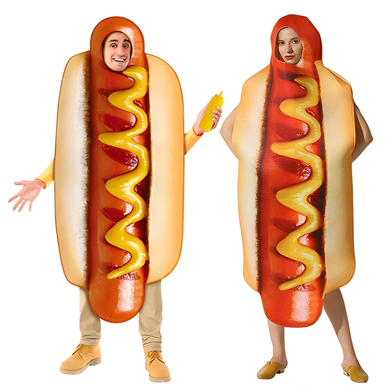 ホットドッグコスプレ女性人形衣装大人パフォーマンス衣装ソーセージ服ハロウィン衣装