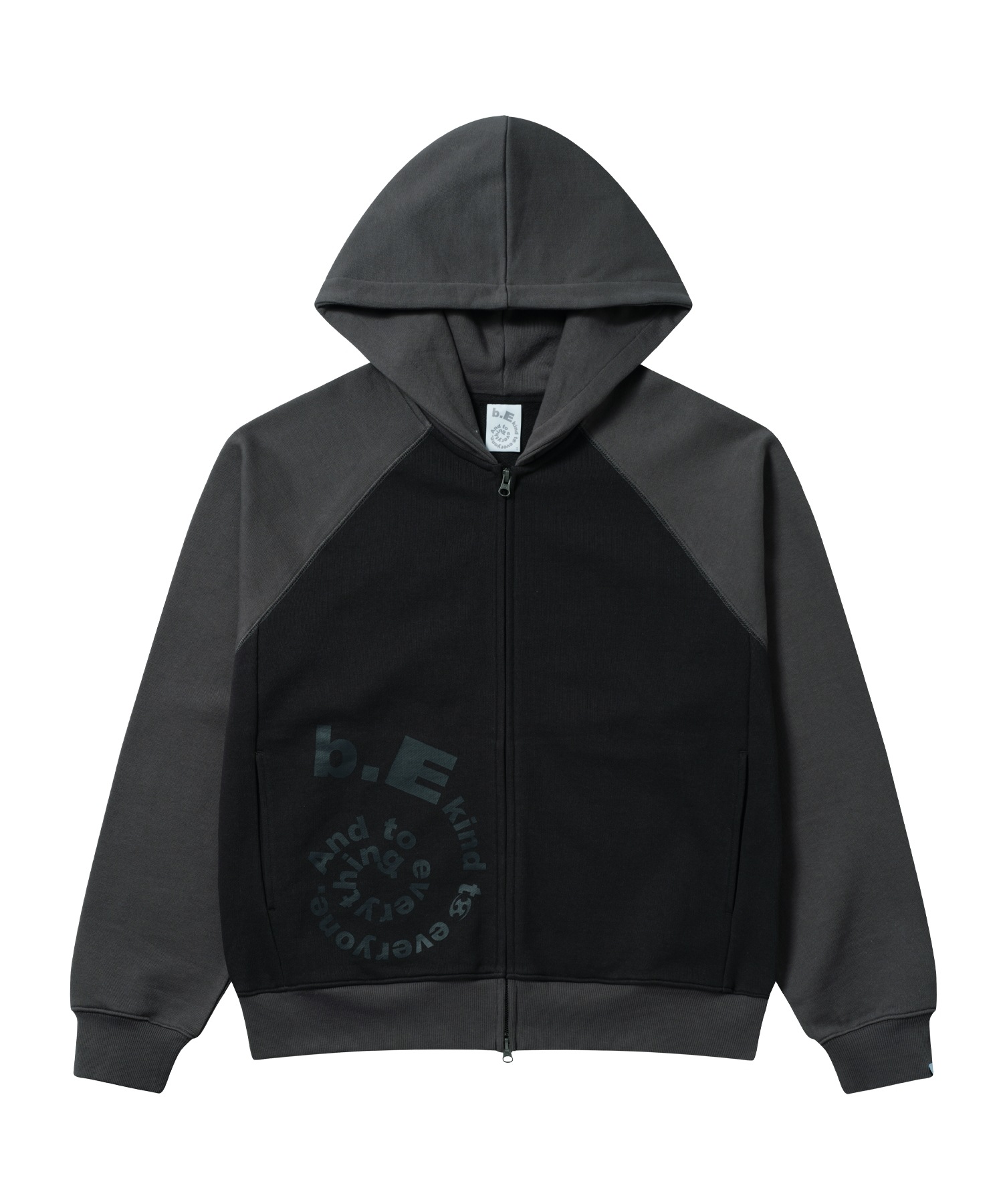 【SANSANGEAR】 SAN SAN X b.E ZIP-UP HOODIE : CHARDOAL