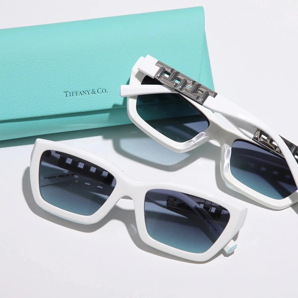 Tiffany&Co. ティファニーアンドコー サングラス TF4213-F レディース スクエア型 セルフレーム フルリム アイウェア 8392/9S/BRIGHT-WHITE