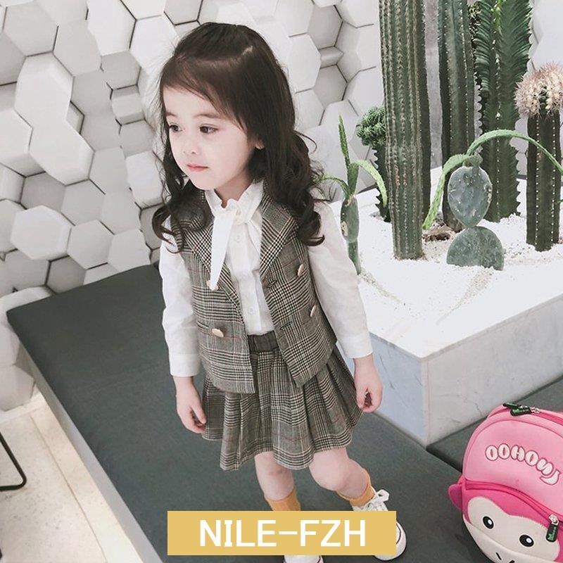子供スーツ フォーマル 子供服 ベスト シャツ スカート 入学式 卒業式 可愛い おしゃれ 通学着 セットアップ キッズ 長袖 春秋 ３点セット