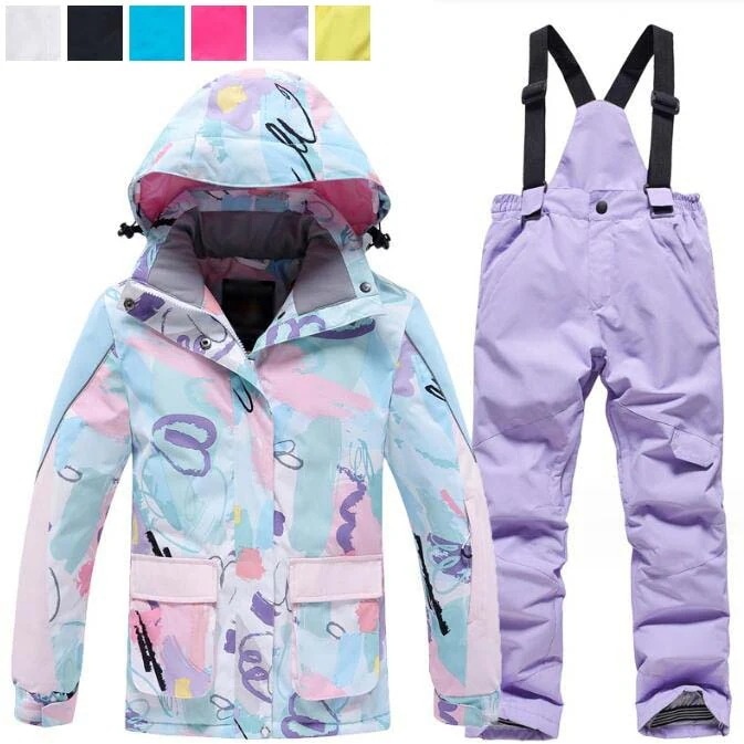 作セール6色展開スノーウエア韓国風スキーウェア子ども可愛い上下セットジャケットサスペンダー子スノーウェア暖かいスキーウェアボーイズガールズキッズスキーウェアボード 9,941円