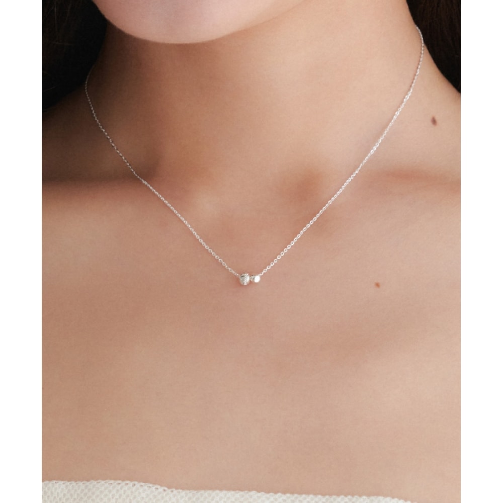 OVLA (シルバー925) ツインボールミニシルバーネックレス JN061