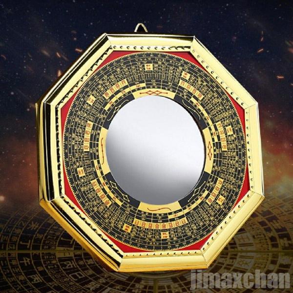 売切必至鏡 八角鏡 八卦鏡 【凸面鏡or凹面鏡】 八角形 ウォールミラー 玄関 風水 置物 壁掛け 飾り物 風水グッズ 八卦羅盤 金 ゴールド 大 開運祈願 コンパス 四方貴人 五路