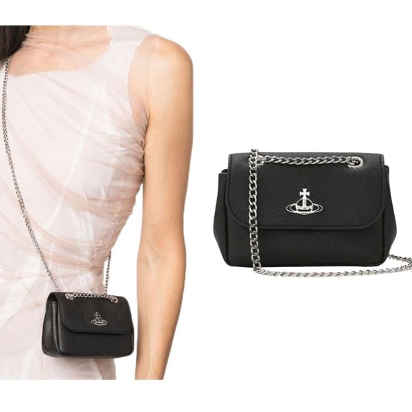 Saffiano Biogreen Small Purse Cross Black ショルダーバッグ SMALL PURSE スモール パース チェーン