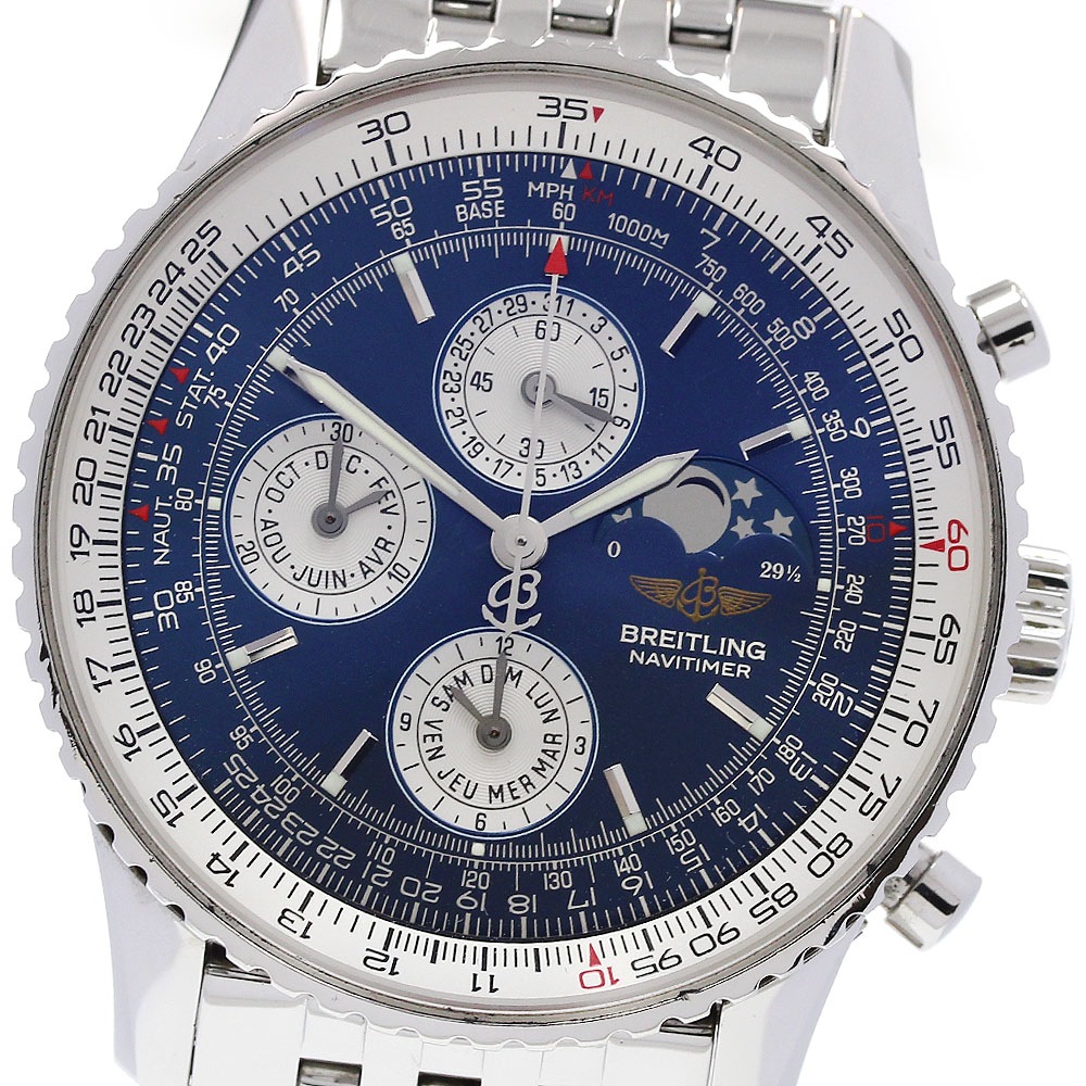 ブライトリング BREITLING A19340 ナビタイマー オリンパス ムーンフェイズ 自動巻き メンズ 良品 _838264【中古】