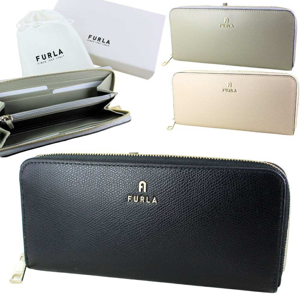 フルラ 長財布 レディース 母の日 ブランド 財布 小銭入れ カメリア ラウンドファスナー おしゃれ かわいい ベージュ グレー ブラック 誕生日プレゼント 女性 妻 母 女友達 プレゼント 記念日