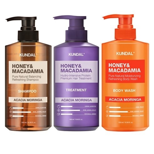 ハニーアンドマカダミアネイチャーアカシアモリン家具シャンプー500ml +トリートメント500ml +ボディウォッシュ500ml 1個 トータルケア 自然派成分