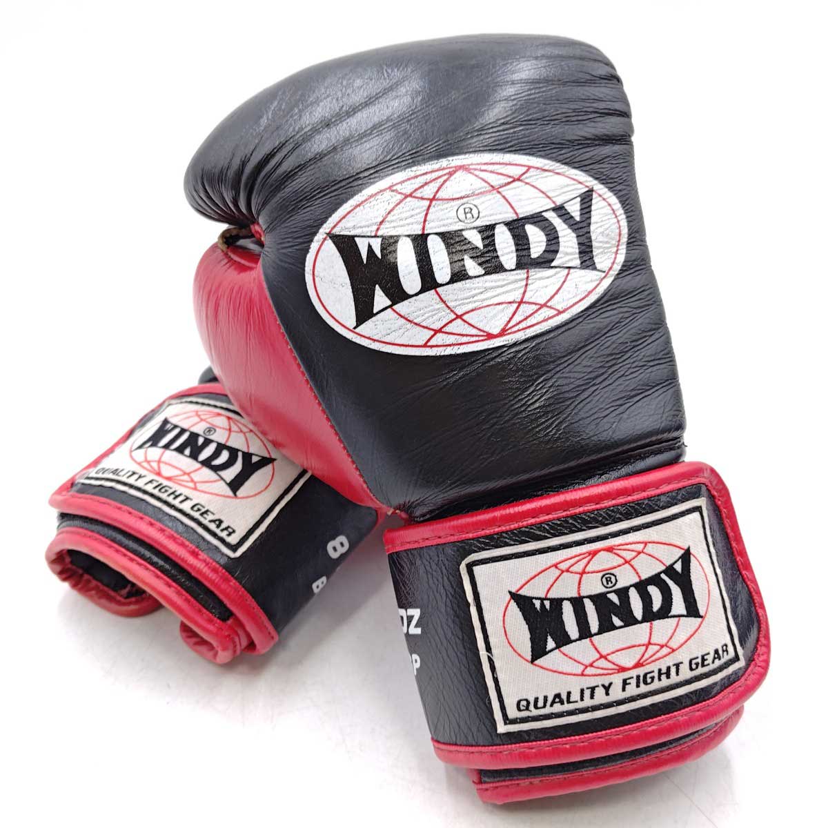 【中古】WINDY ウインディ ボクシンググローブ マジックテープ式 8OZ ブラック レッド BGP 格闘技