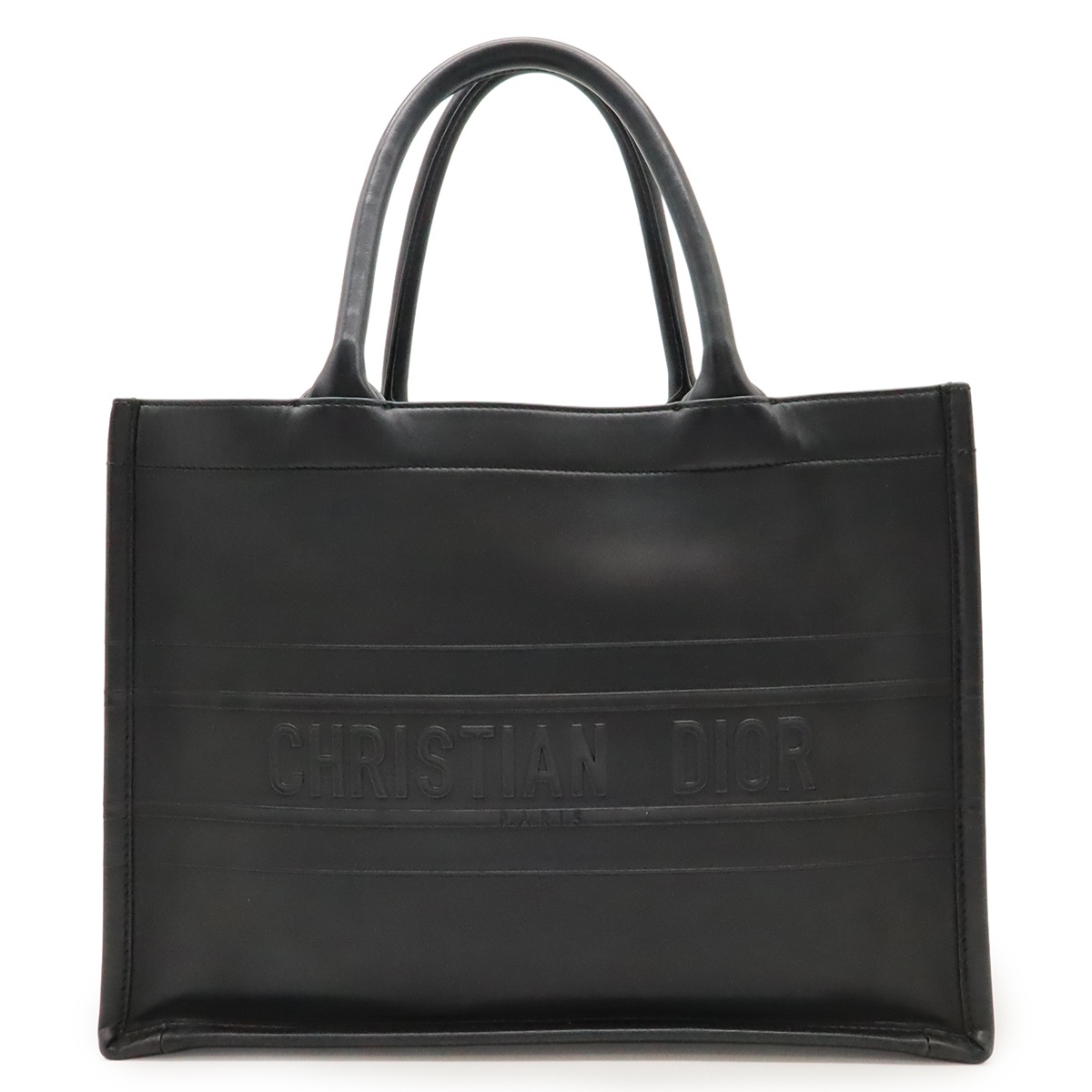 ブックトート ミディアム トートバッグ カーフスキン レザー ブラック 黒 M1296ZGSB_M90