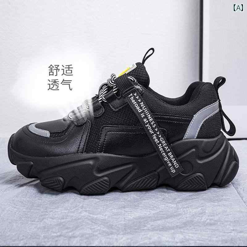 スニーカー レディース 革 お父さん 靴 春 女性 スポーツ シューズ 女性 カジュアル 通気性 インナー オーガズム シューズ 高度