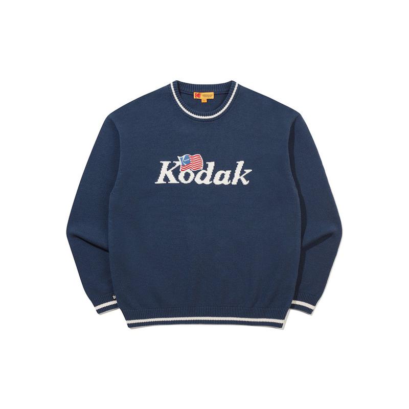 [公式]ゴールドモーメント ロゴ ポイント ニット NAVY
