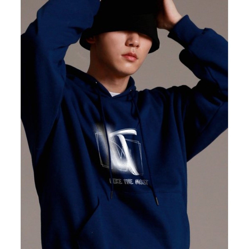 ライクザモスト LTM スマッジオーバーフィットパーカー [ブルー]