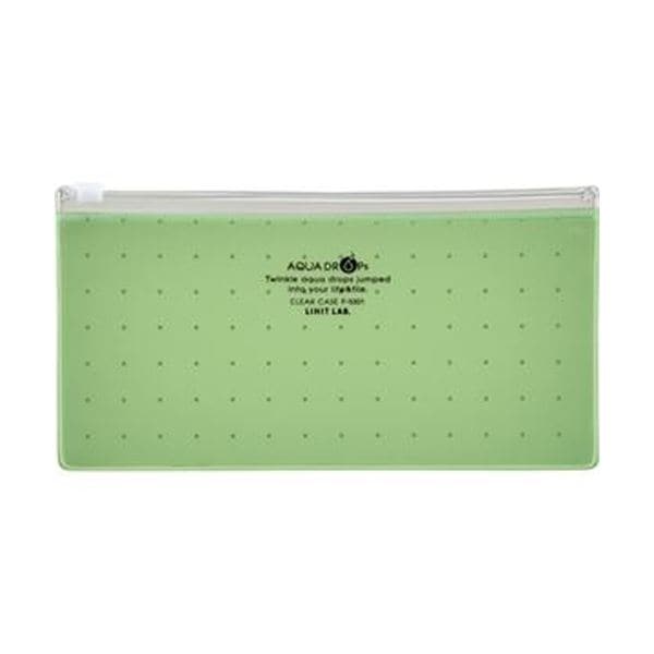 （まとめ）リヒトラブ AQUA DROPsクリヤーケース PEN（通帳）黄緑 F-5301-6 1枚(×50セット)