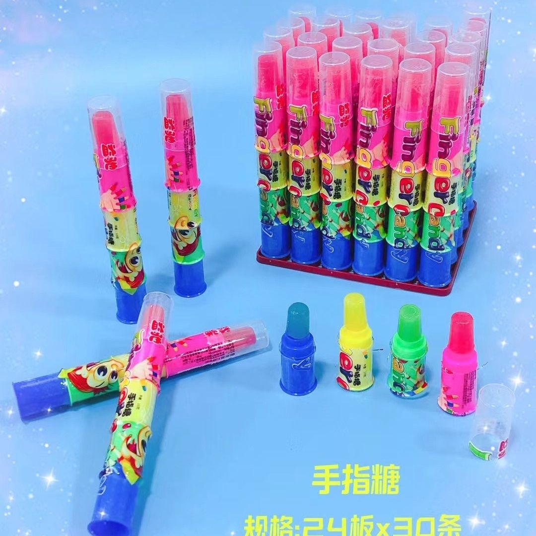 スナック子供用フィンガーキャンディフルーティーロリポップハードトイキャンディファニーマジックフィンガーキャンディ10g箱バッチ