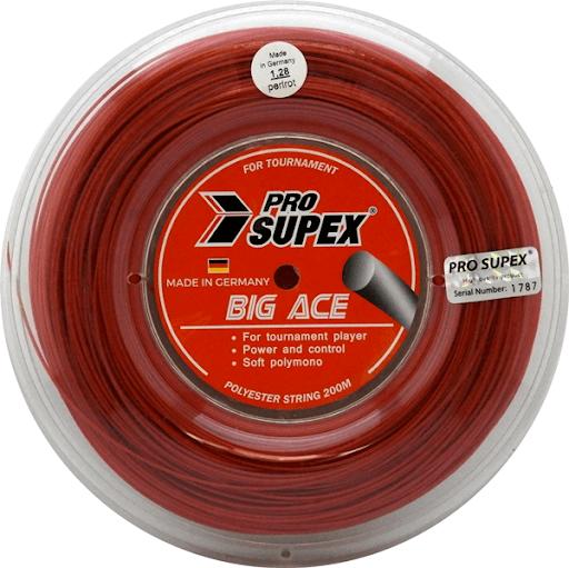 プロスペックス(PRO SUPEX) ビッグエース レッド (1.22mm／1.25mm／1.28mm) 200mロール 硬式テニス ポリエステルガット (20y7m)