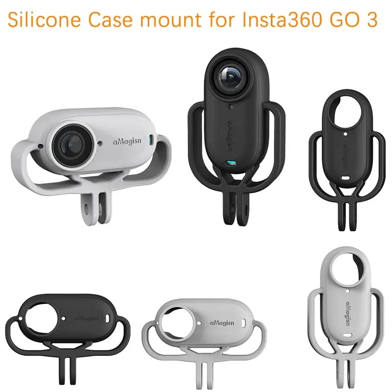 Insta360 go 3用耐衝撃シリコンケース,保護フレームマウント,1,4スレッドアダプター