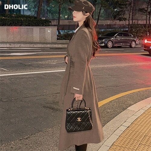 [メガ割りSALE]キルトベスト&ストラップ付ダブルボタンハンドメイドコート