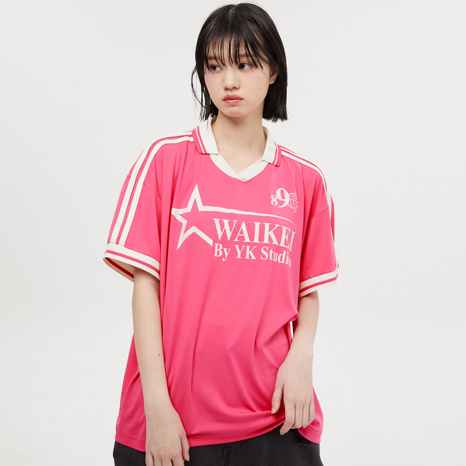 Star logo collar jersey half sleeve tshirts PINK 7,700円