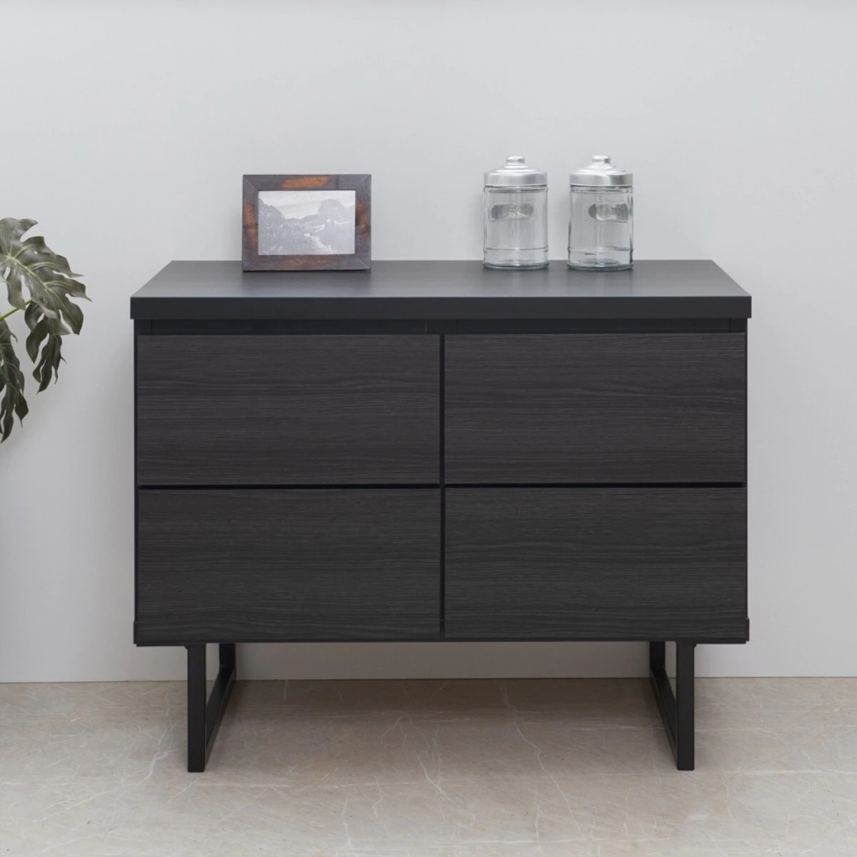 キャビネット スクエアキャビネット 引出し ロータイプ 幅71cm 収納棚 リビング収納 シェルフ ラック 木目調 サイドボード 日本製 収納 家具 扉付き 棚 スクエア シンプル ブラック 国産