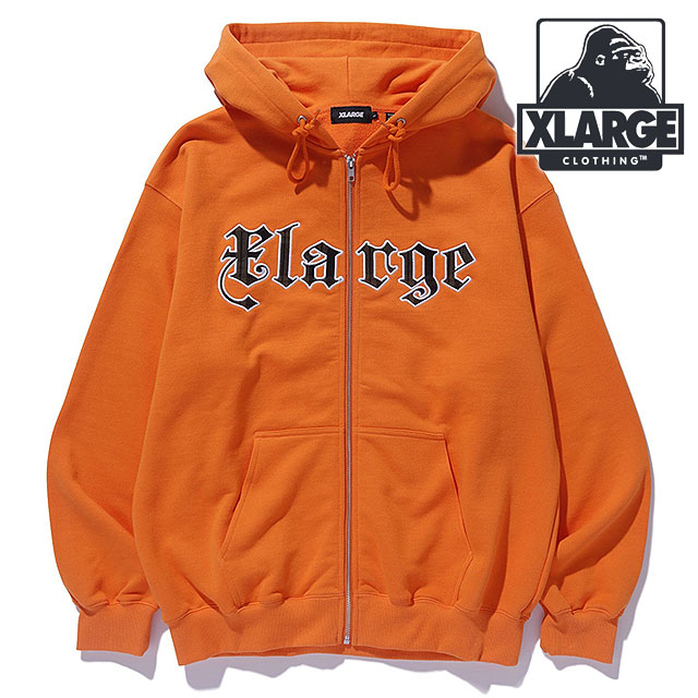 パッチドロゴ ジップアップフーディー スウェットシャツ [101244012001] メンズ x-large エックスラージ トップス パーカー ORANGE
