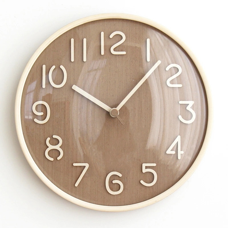 掛け時計 おしゃれ 壁掛け 時計 静音 木製 クリエイティブ 3D デザイン 耐久性 インテリア 使いやすい リビング 木目調 繊細 丸型 時計装飾