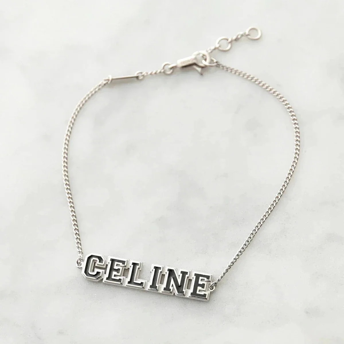 CELINE セリーヌ ユニヴェルシテ ブレスレット 460DU6SSE.38NS メンズ ロゴ チェーン スターリングシルバー アクセサリー BLACK/SI 30,672円