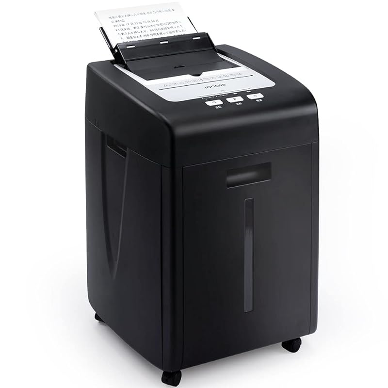 iCODIS オートフィードシュレッダー シュレッダー しゅれったー電動 家庭用：自動連続細断220枚 マイクロクロスカット2x15mm 自動送り機能 細断時間60分 CDカード細断可能 ホチキス対