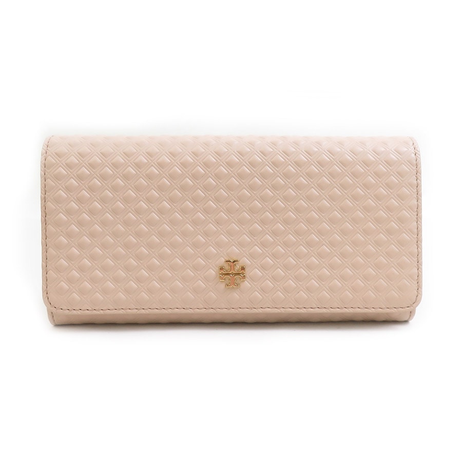 トリーバーチ Tory Burch 長財布 レザー ピンクベージュ レディース h31394a