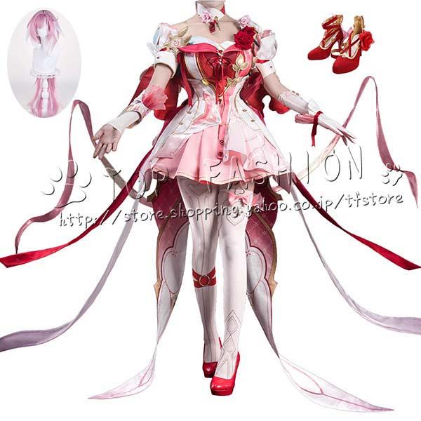 【工場直売 品質保証】崩壊3rd エリシア Elysia 愛神使者 愛願妖精 コスプレ 衣装 ウィッグ 靴 道具 ハロウィン変装 仮装 コスチューム アニメ