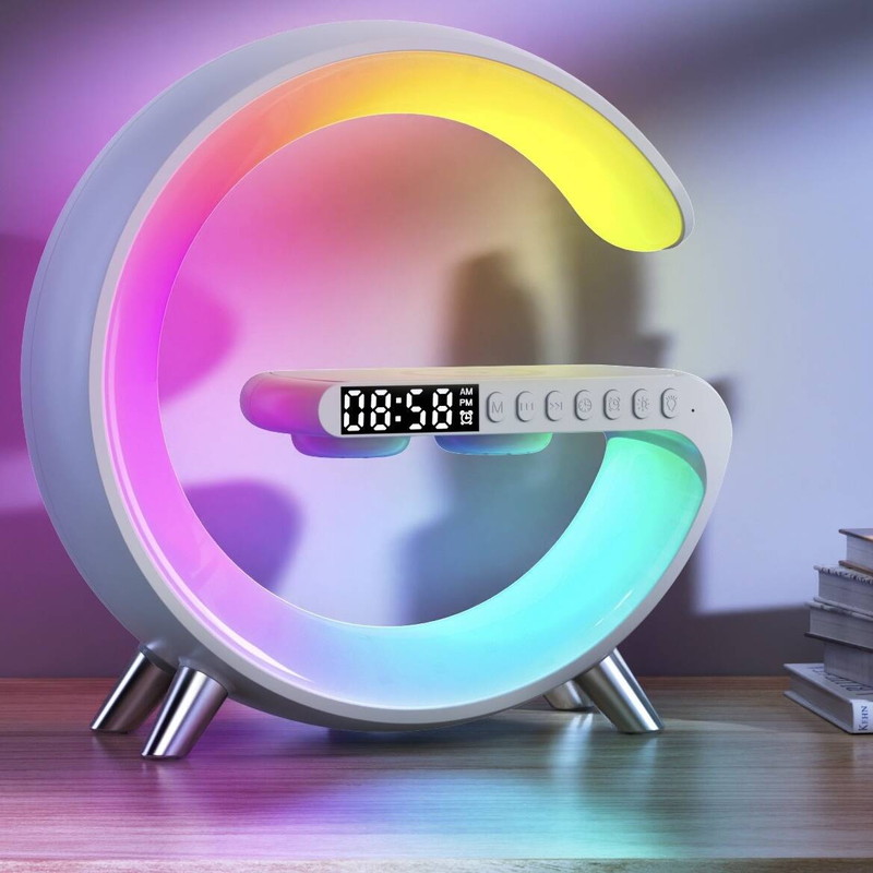 ワイヤレス充電器 Bluetoothスピーカー ワイヤレス ナイトライト 多機能搭載 目覚まし時計 多機能高音質 TFカード対応 プレゼントに最適