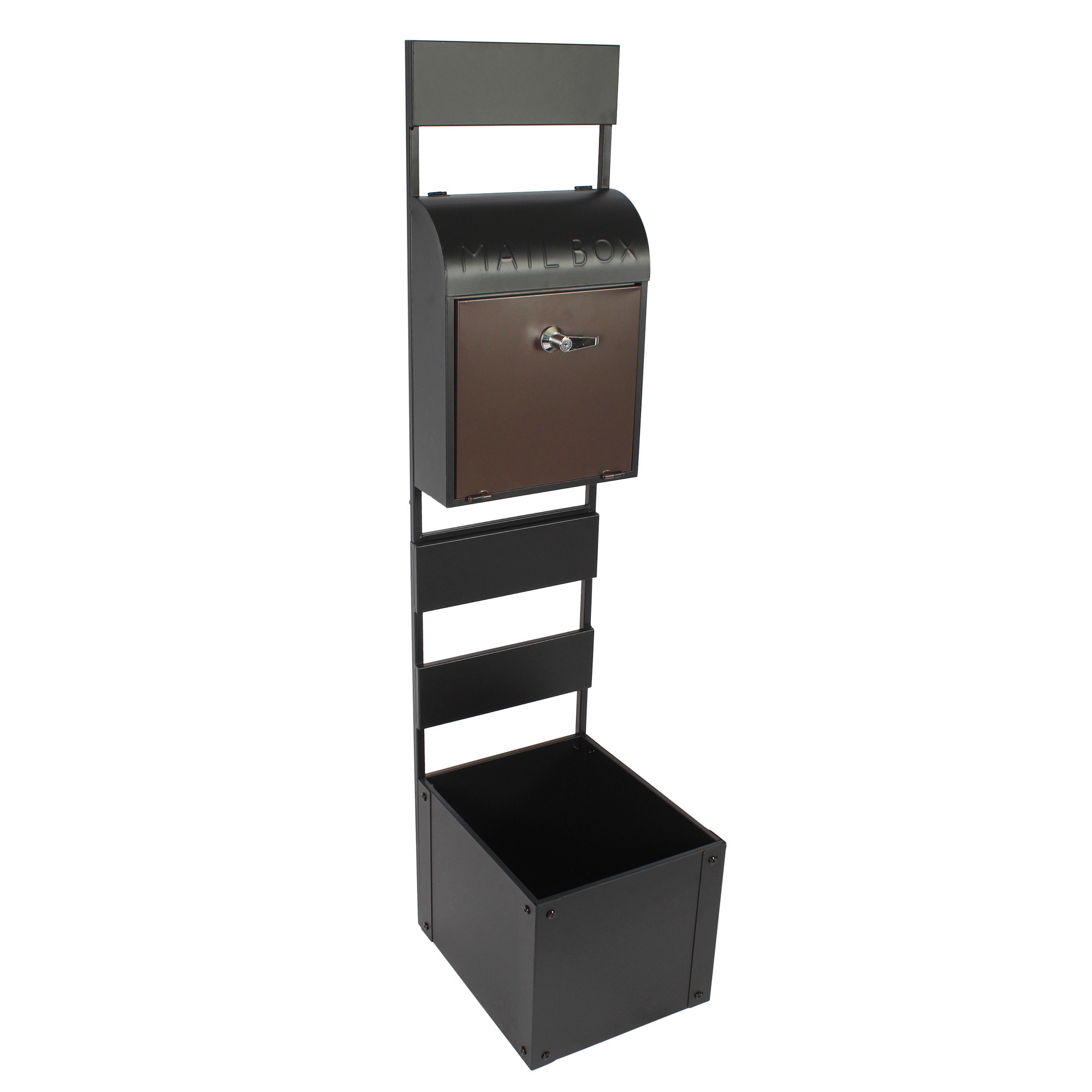 【国内即発送/送 料無料】プランター付きポスト 置き型 スタンド かご付きポスト鍵付き メ一ル便 ポスト 一戸建て用 スタンドポスト メールボックス A4対応 新聞受け 高級-196