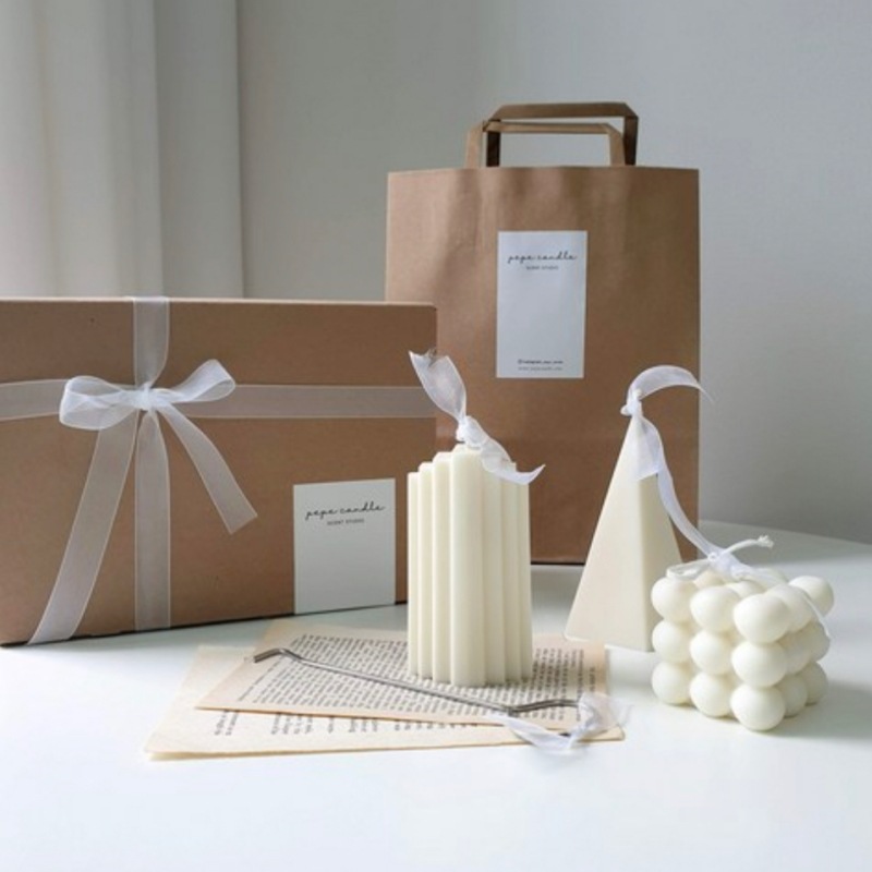 【セット内容】オブジェ キャンドル ギフトセット韓国雑貨(ギフトボックス&ショッパー付き)