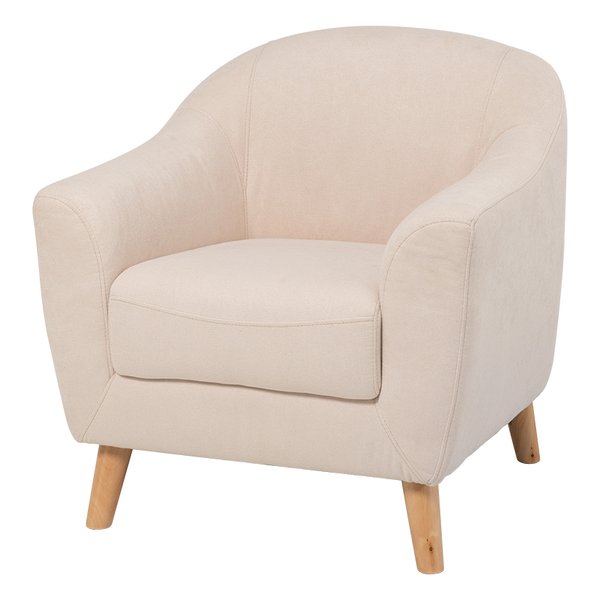 ソファ 約 幅70×奥行68×高さ60/73×座面高42/29cm ピンクベージュ エメル1P-PB