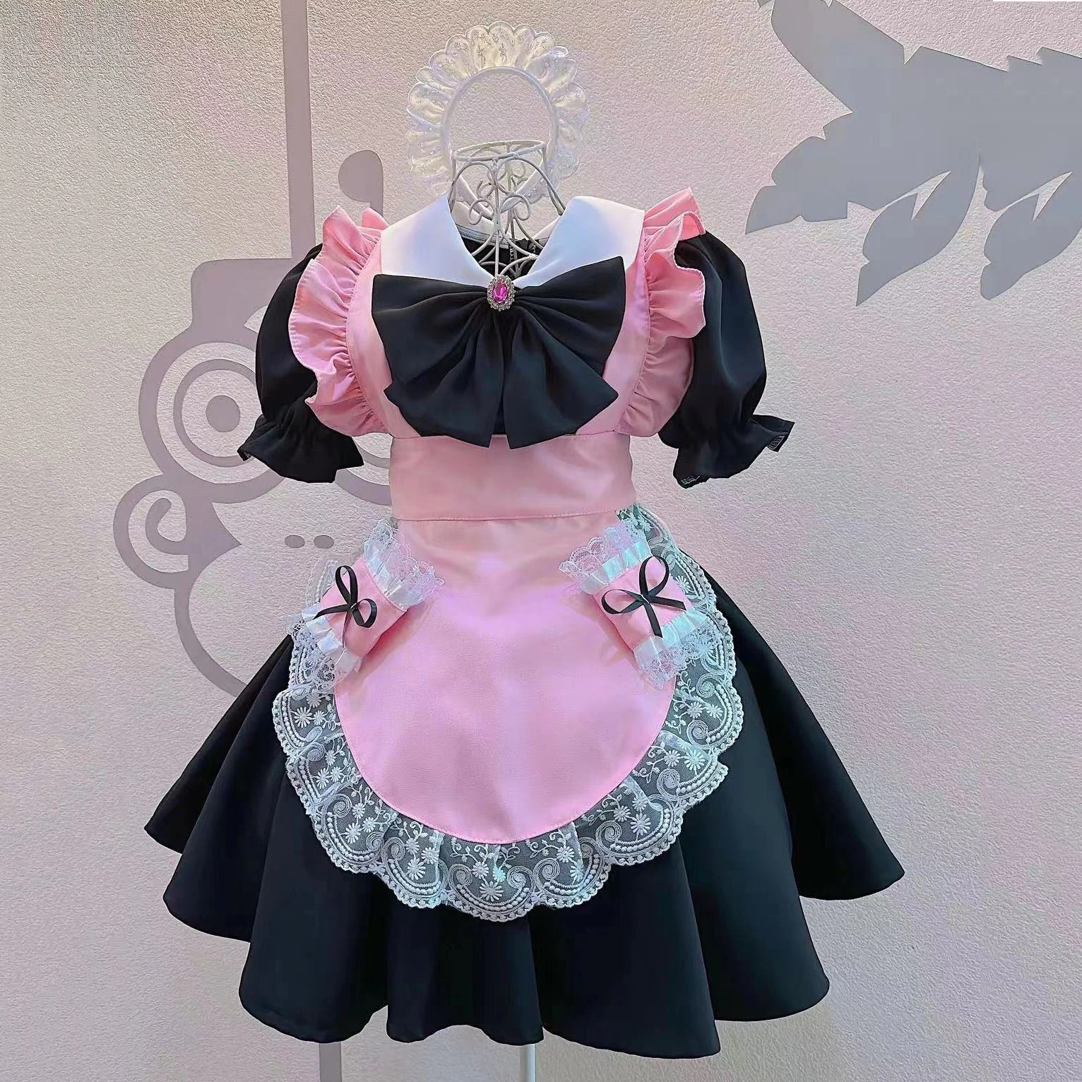メイド服 可愛い 荷葉フリル 多層スカート コスプレ衣装 (3月の新品)