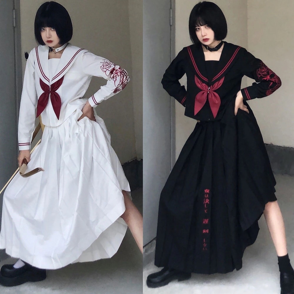 学園祭 姐ギャル コスプレ スーツ セーラー服 化け物 衣装 仮装 文化祭:サイ 女子高生 体育祭 2 定番ヤンキー 変装 長袖 【高.品.質】パーティー お化け 赤 コスプレ 悪魔 女性 クリスマス
