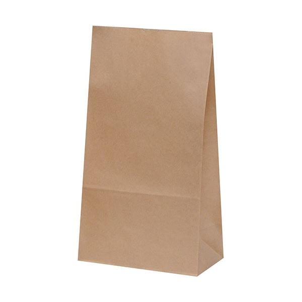 （まとめ）パックタケヤマ 角底袋 未晒 無地 H6mm 1パック（100枚）[x10]