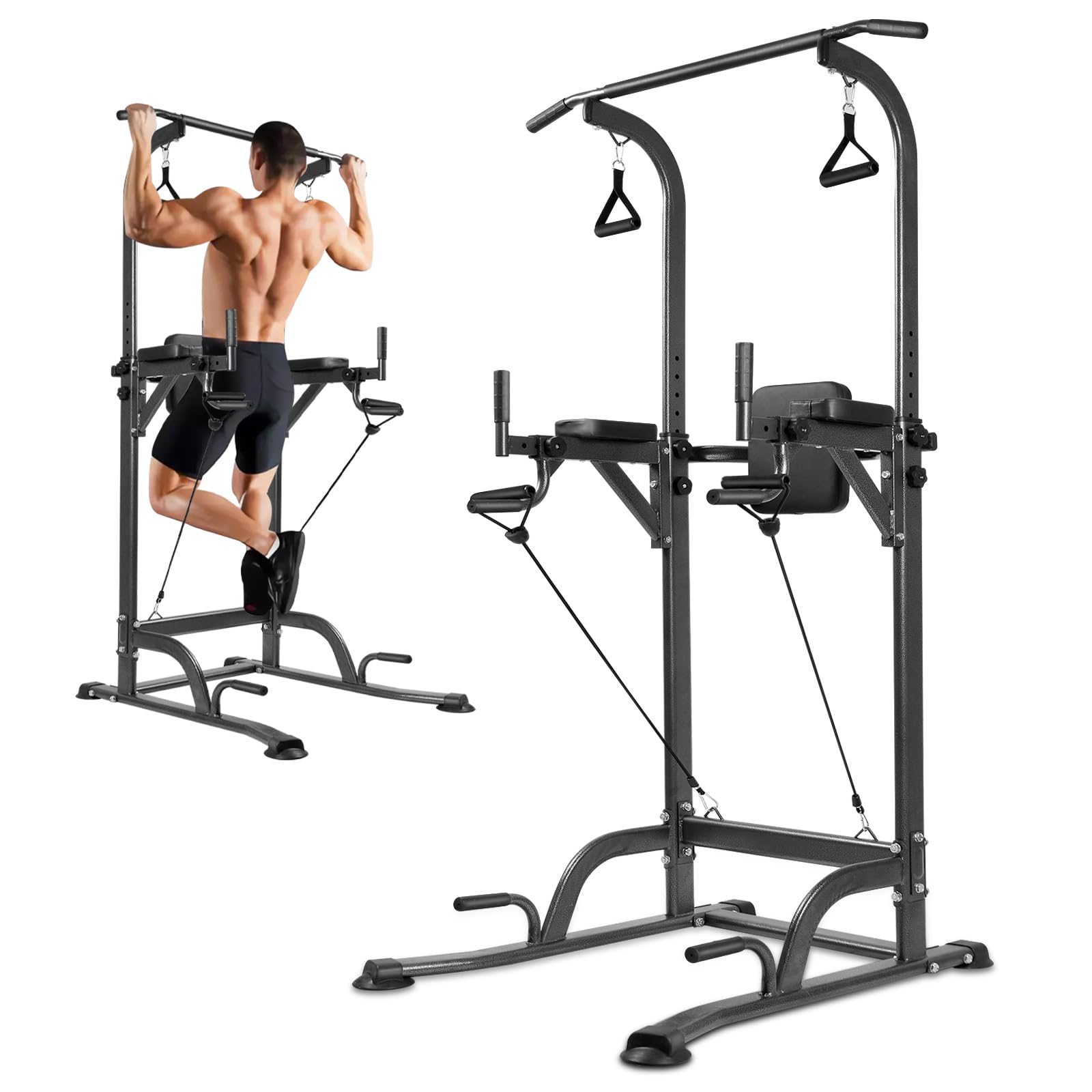 ぶら下がり健康器 懸垂 懸垂マシン 懸垂バー 【コンパクト/高さ11段調整/背もたれ6段/アームレスト3段/耐荷重180kg】 チンニングスタンド 筋トレ 背筋 腹筋 大胸筋 懸垂機 ホームジム